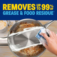 Dawn Platinum grease removal on pans leaves a visible shine.