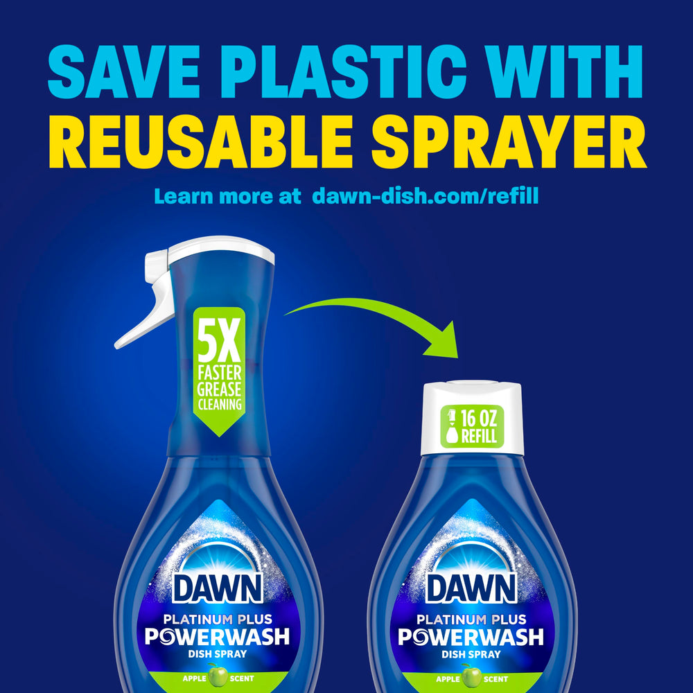 Dawn Platinum Powerwash makes three steps easy: spray, wipe, rinse.
