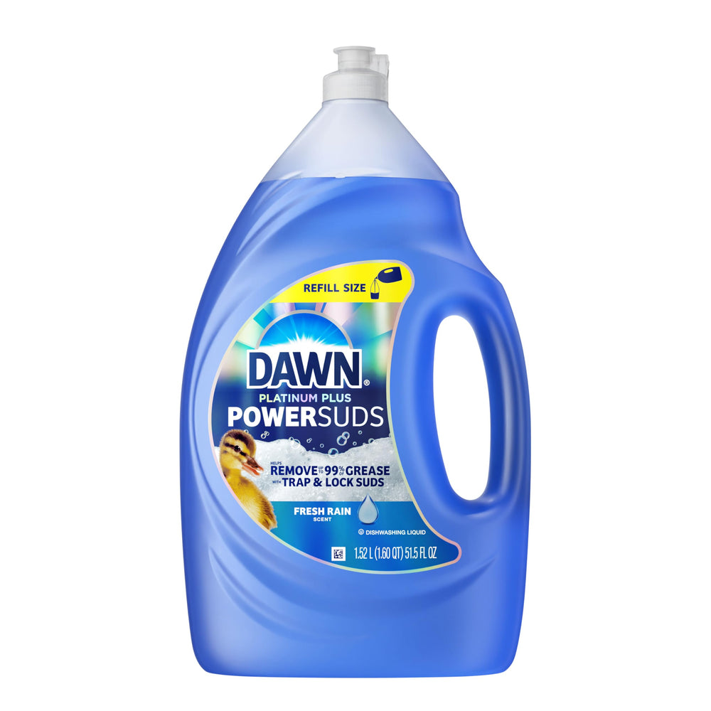 Dawn PowerSuds fresh rain scent enhances kitchen aroma.