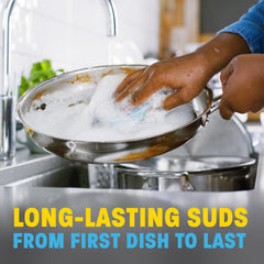 Dawn PowerSuds plastic-clean formula gentle on plastics.