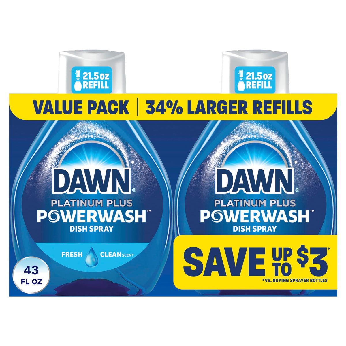 Dawn Powerwash fresh dish spray bottle ready to tackle grease quickly.