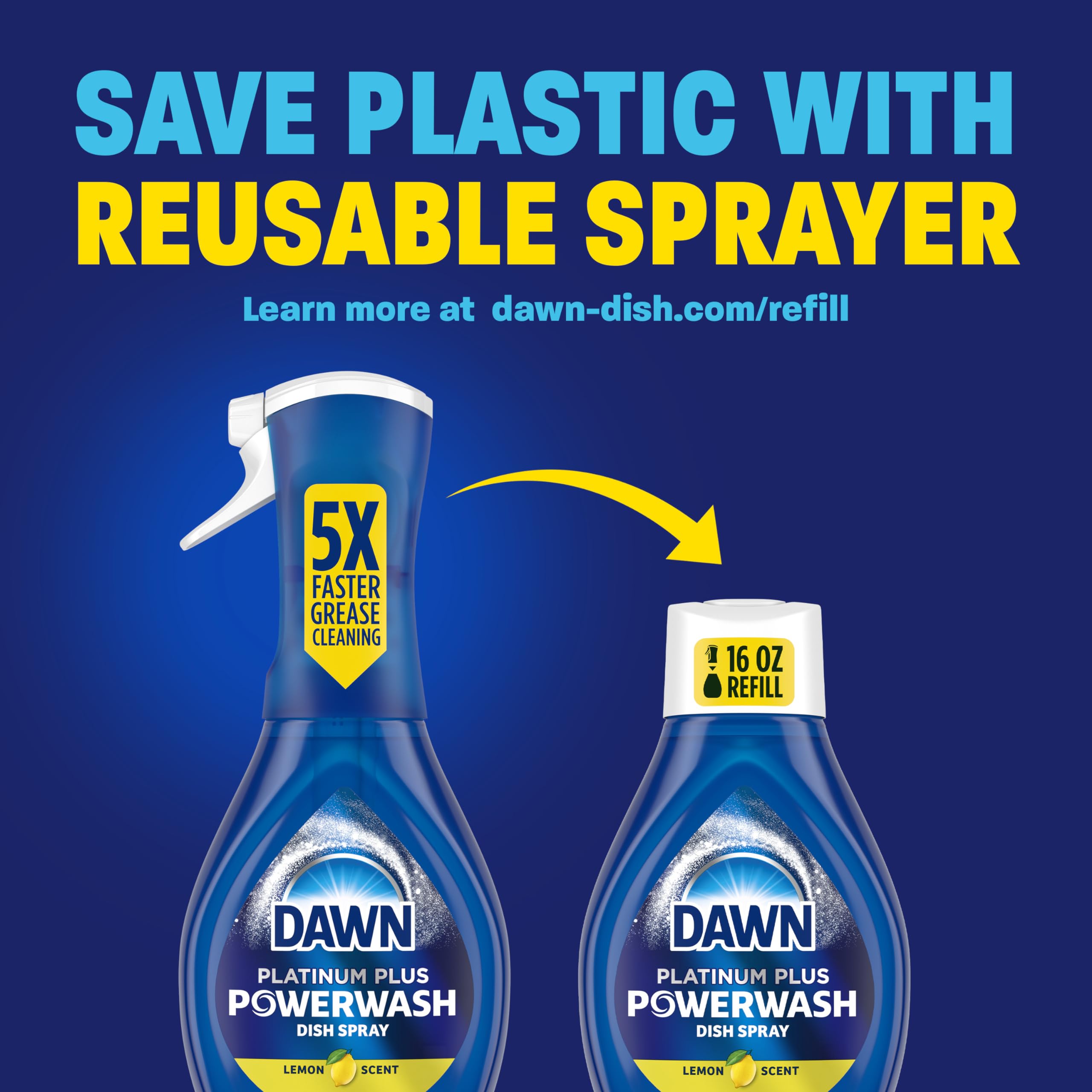 Dawn Powerwash Lemon refill pack supports ongoing cleaning and waste reduction.
