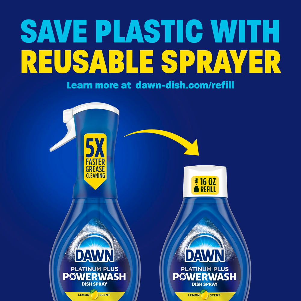 Dawn Powerwash Lemon refill pack supports ongoing cleaning and waste reduction.