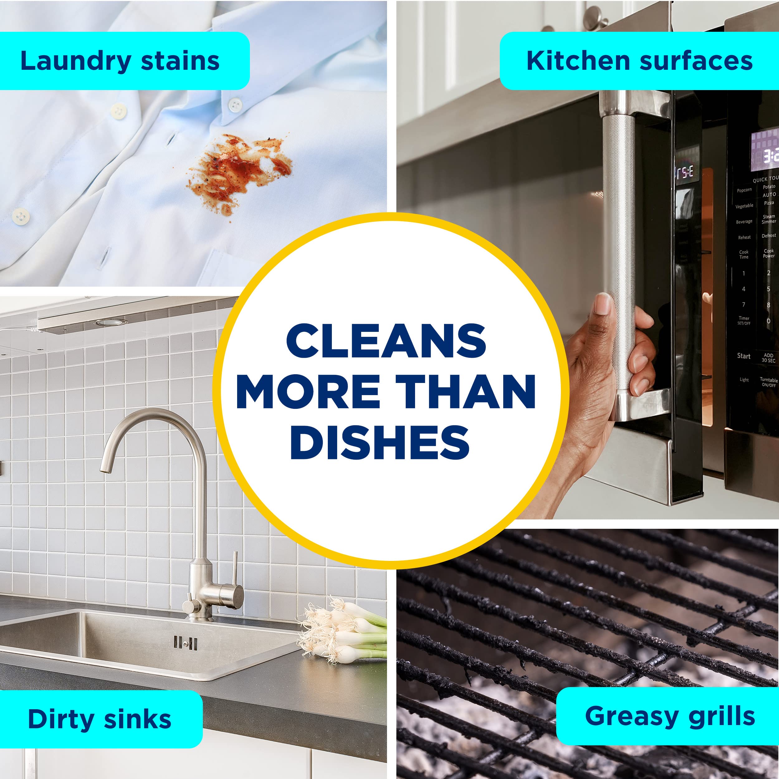 Dawn Powerwash spray-activate suds illustrate on-contact cleaning performance.