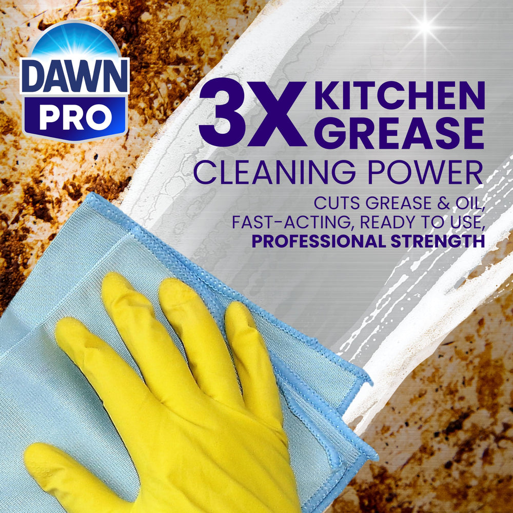 Dawn Pro on stainless steel cleans tough grease while preserving shine