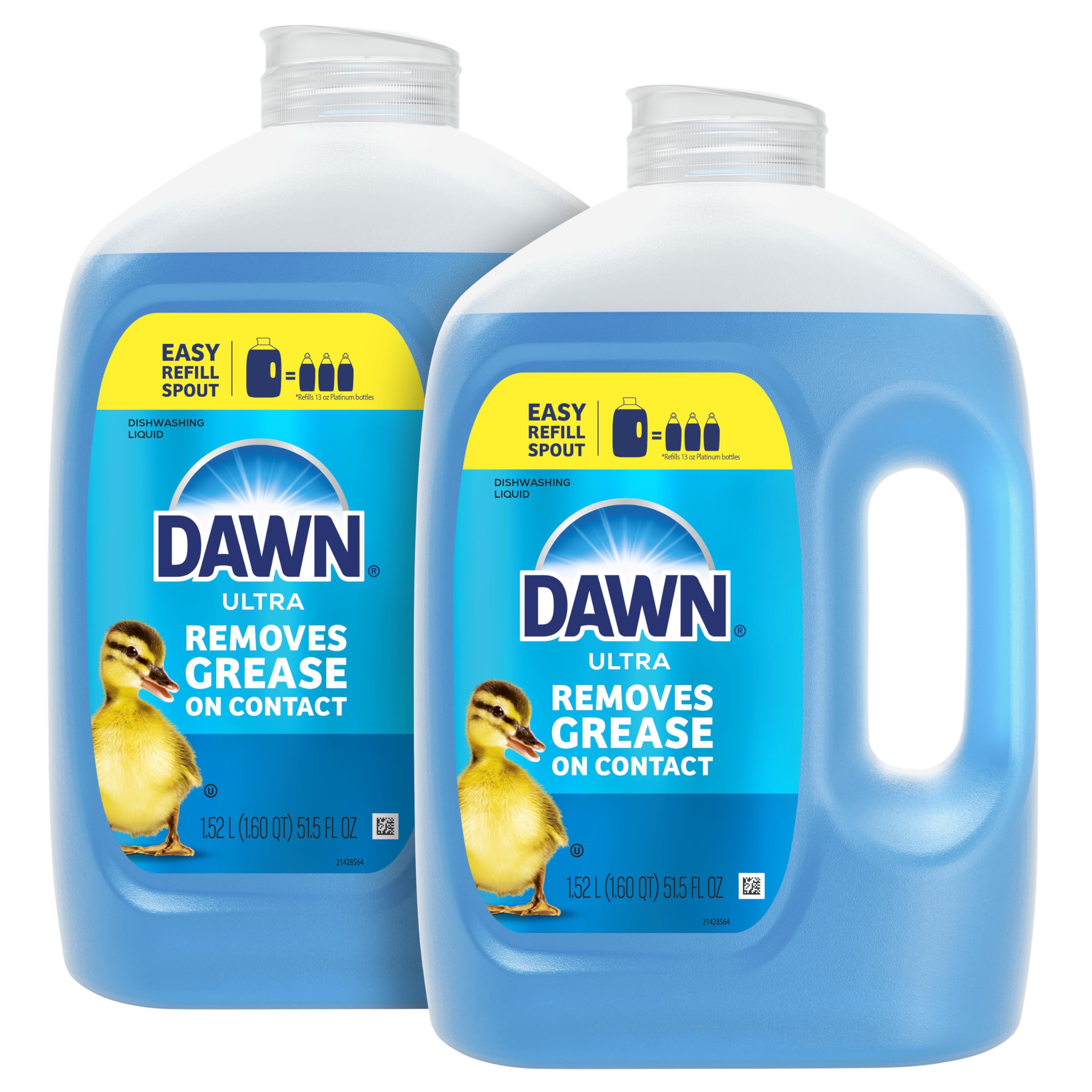 Dawn Ultra refill jug pour shows easy, mess-free refills.