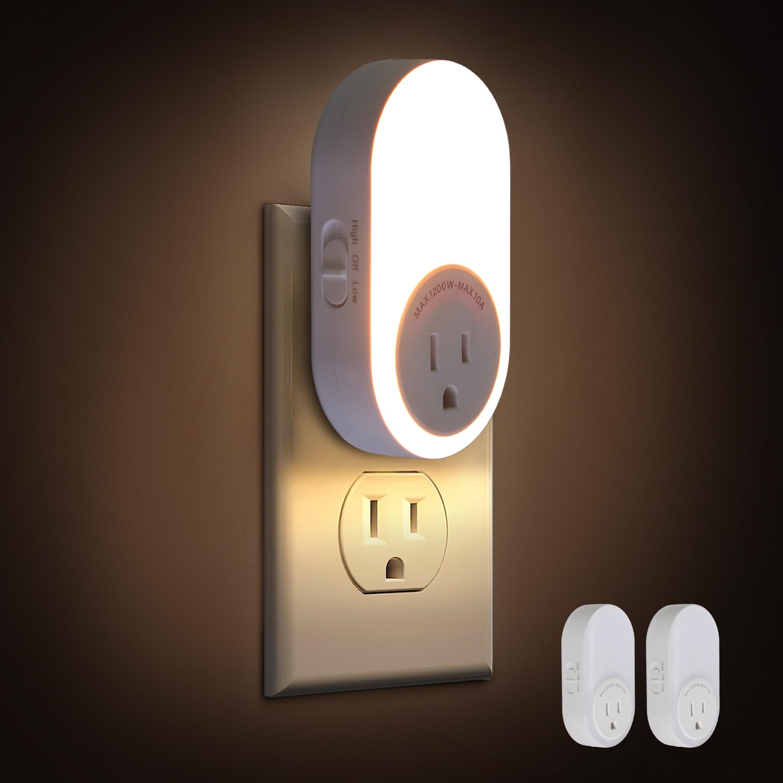 Dawnrise night-light with outlet plug provides gentle hallway guidance for night navigation.