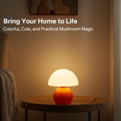 Dawnwake hand-blown glass base adds unique bedside charm.