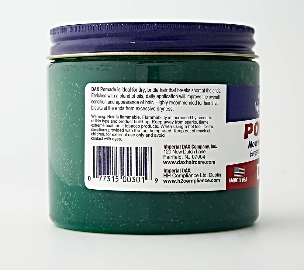 DAX Pomade packaging on shelf supports easy application