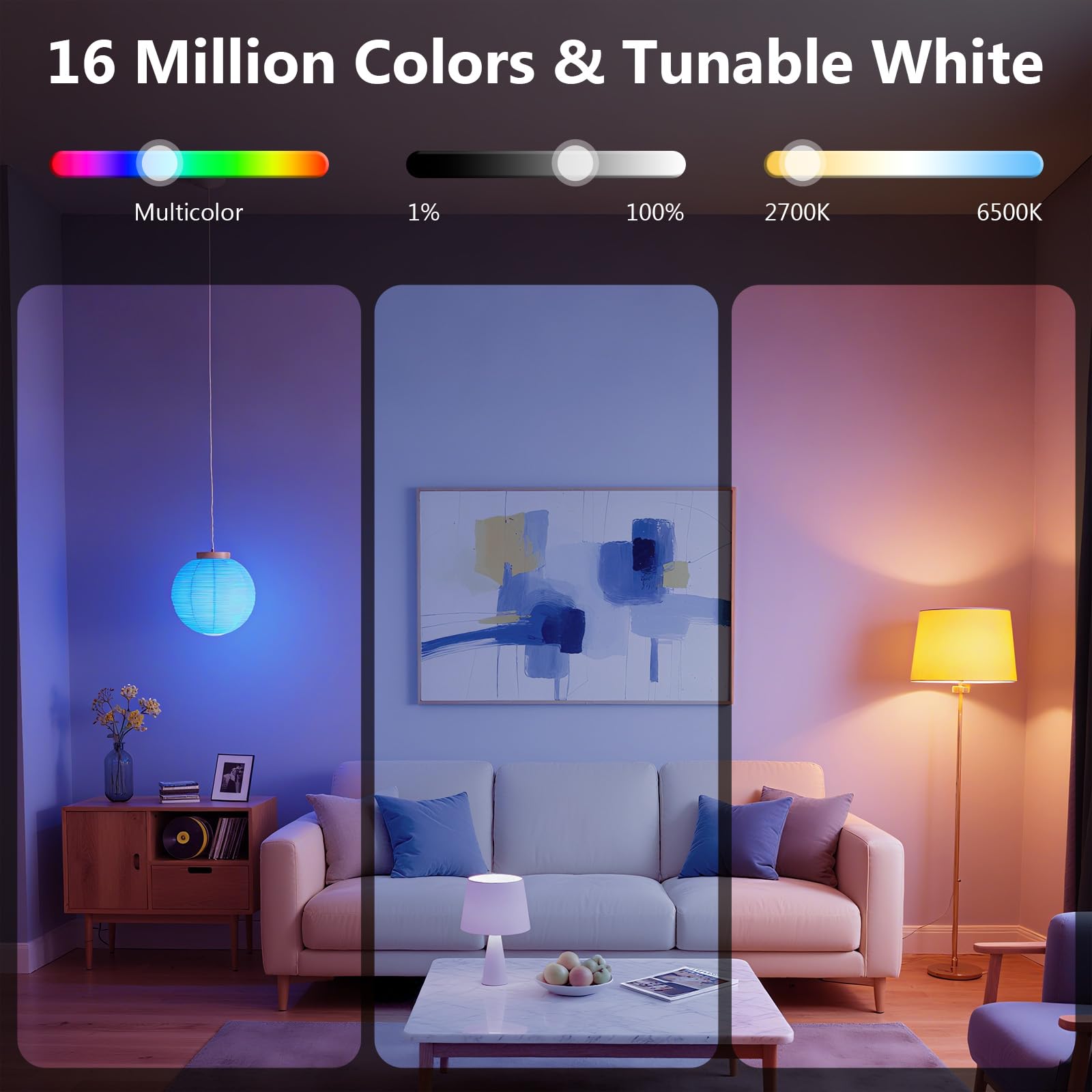DAYBETTER lighting can be scheduled and grouped for multi-bulb control.