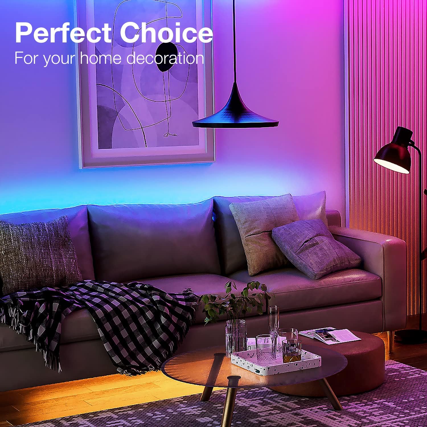 DAYBETTER LED Strip Lights ideal for bedrooms, kitchens, and living rooms decor.