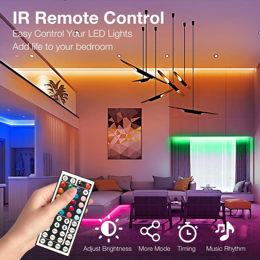 DAYBETTER LED Strip Lights music-sync feature amplifies party energy with synchronized colors.