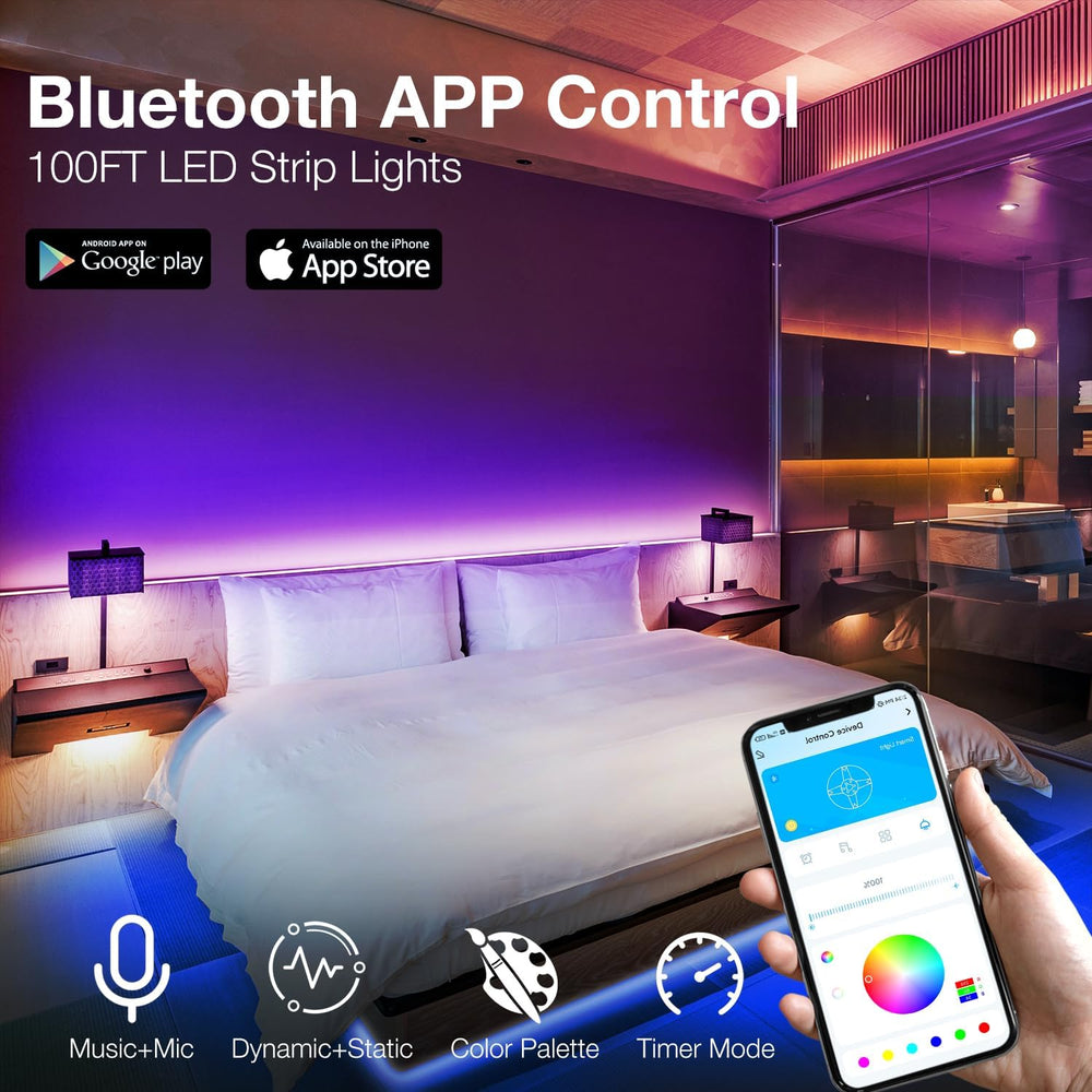 DAYBETTER LED Strip Lights remote control for convenient on-the-go brightness and scenes.