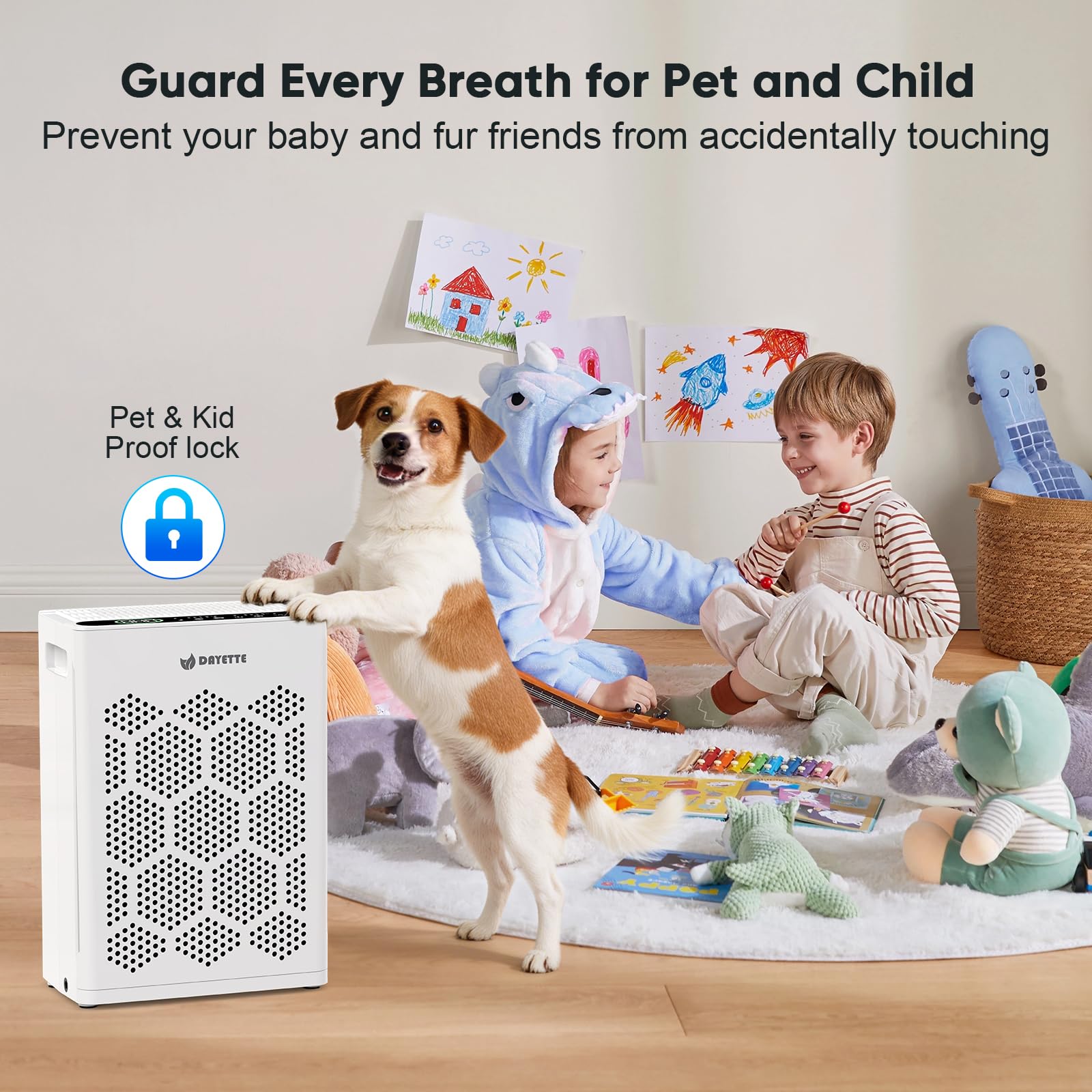 DAYETTE air purifier fragrance diffuser in use for calming ambiance