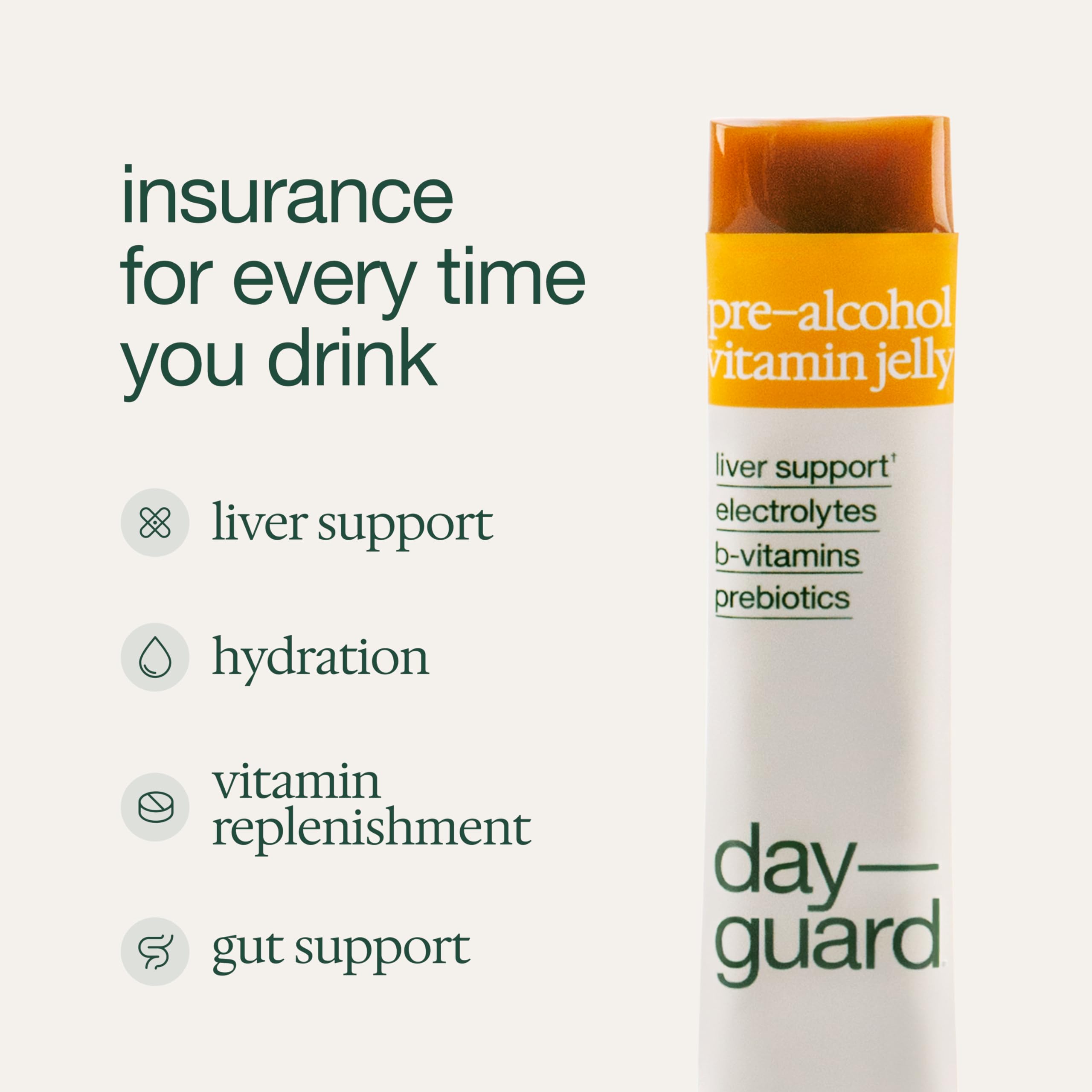 DayGuard mango jelly-stick opened, ready to consume before drinking.