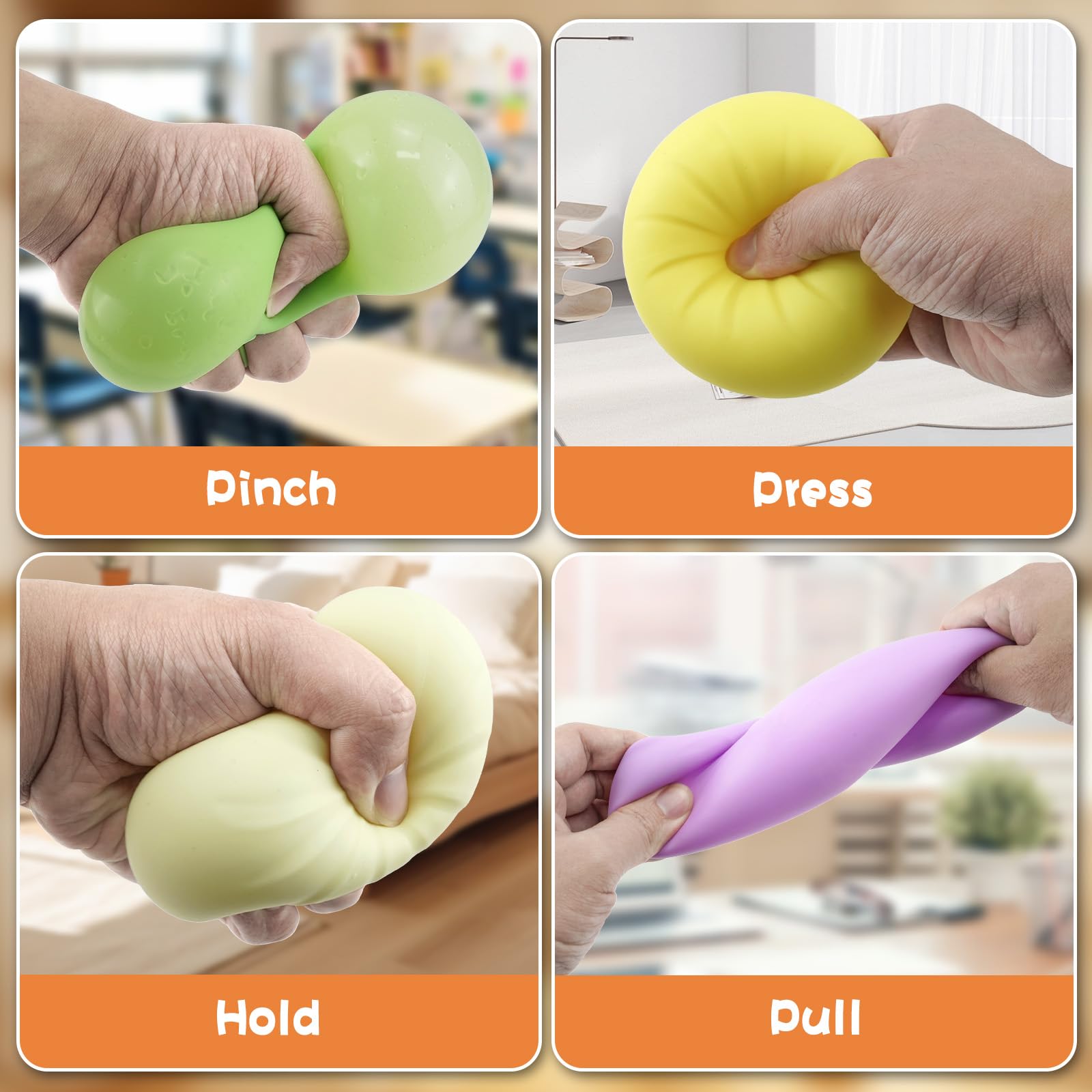 Dayingjiang dumpling stress ball in hand for discreet fidgeting at work.