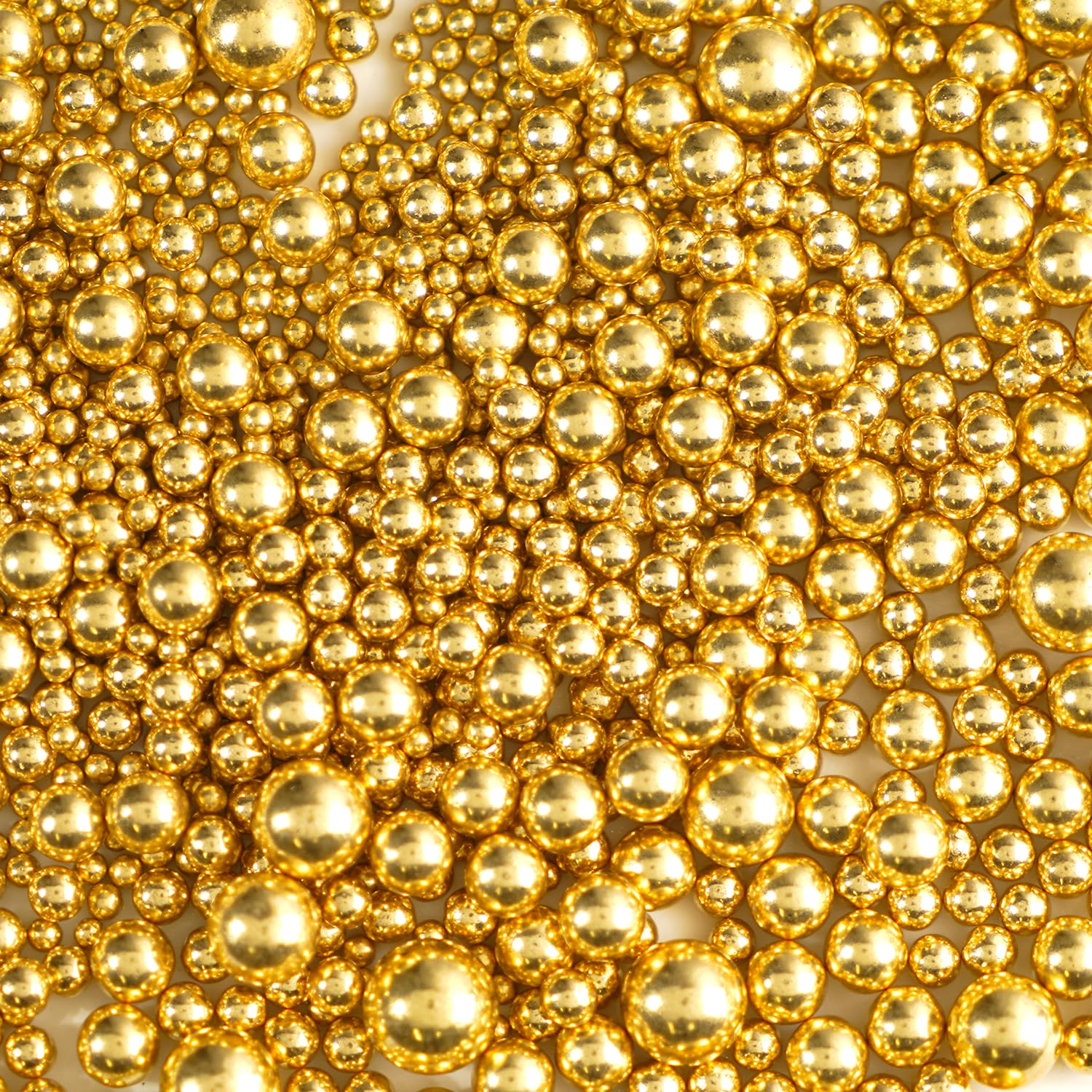 Dazzjoy Gold Pearl Sugar Sprinkles in a bottle add festive shine to desserts.