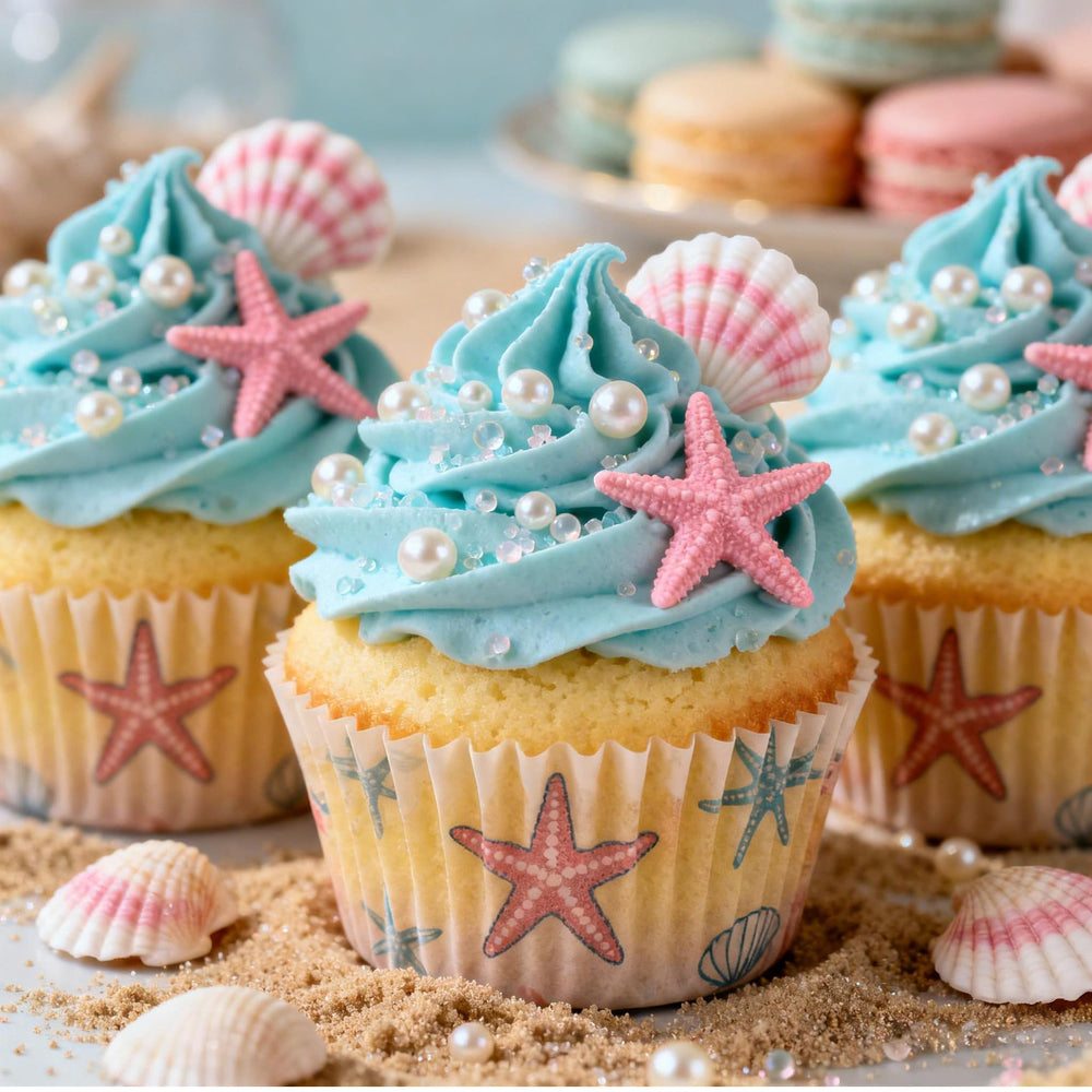 Dazzjoy pearl sprinkles on cupcakes, quick decor upgrade for parties.