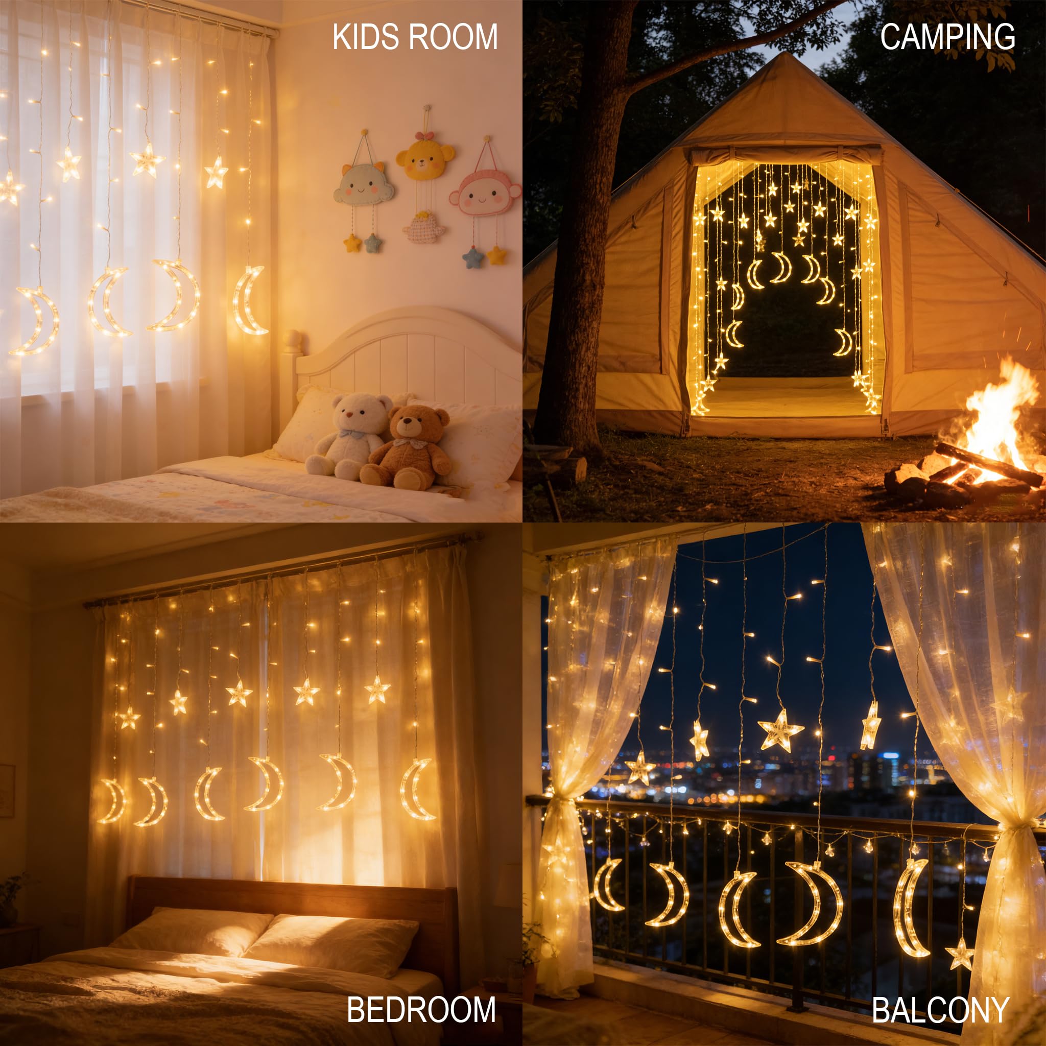 Dazzle Bright warm white glow enhances windows, walls, and outdoor spaces.