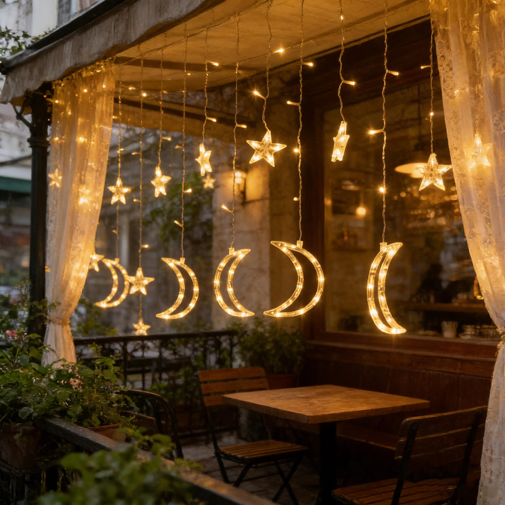 Dazzle Bright waterproof design supports indoor and outdoor Ramadan displays.