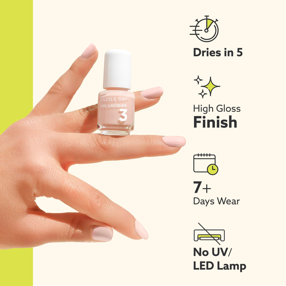 Dazzle Dry finish provides a salon-quality gloss and longevity.