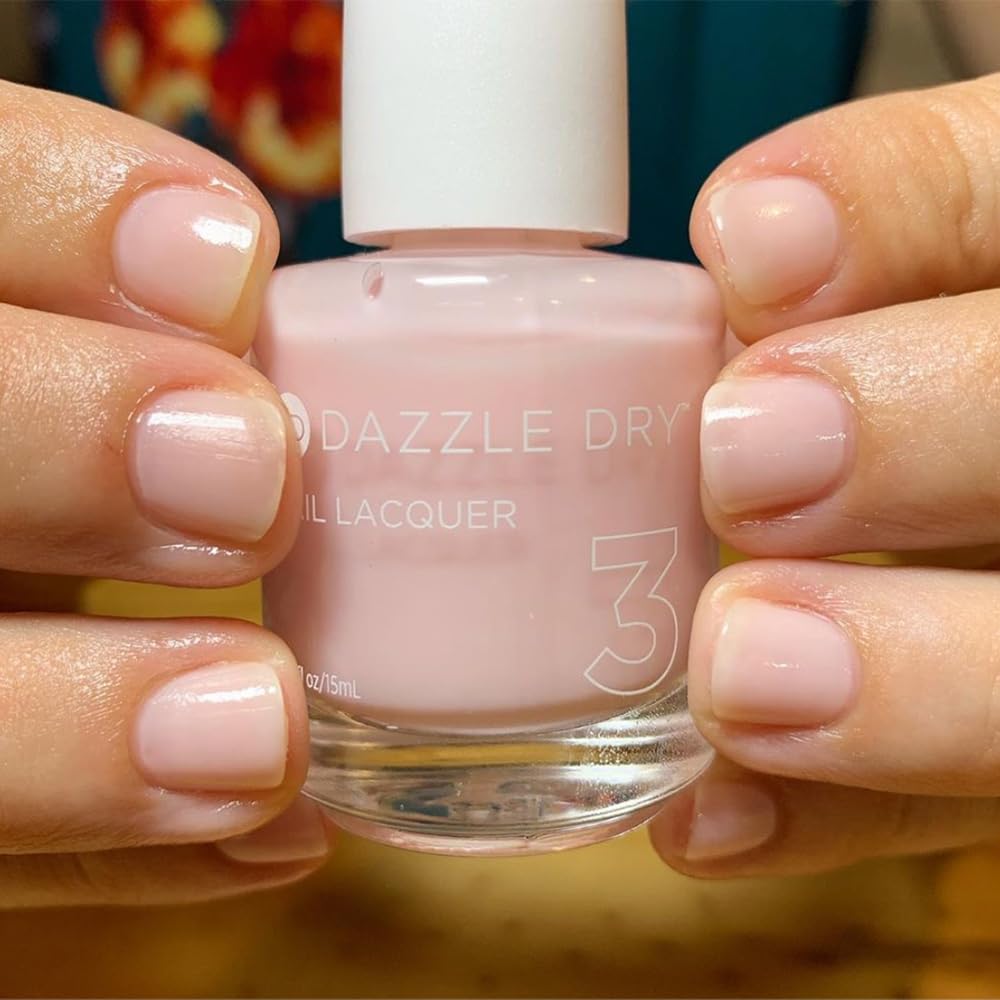 Dazzle Dry Prima Ballerina manicure shot demonstrates quick-dry, long-wear results.