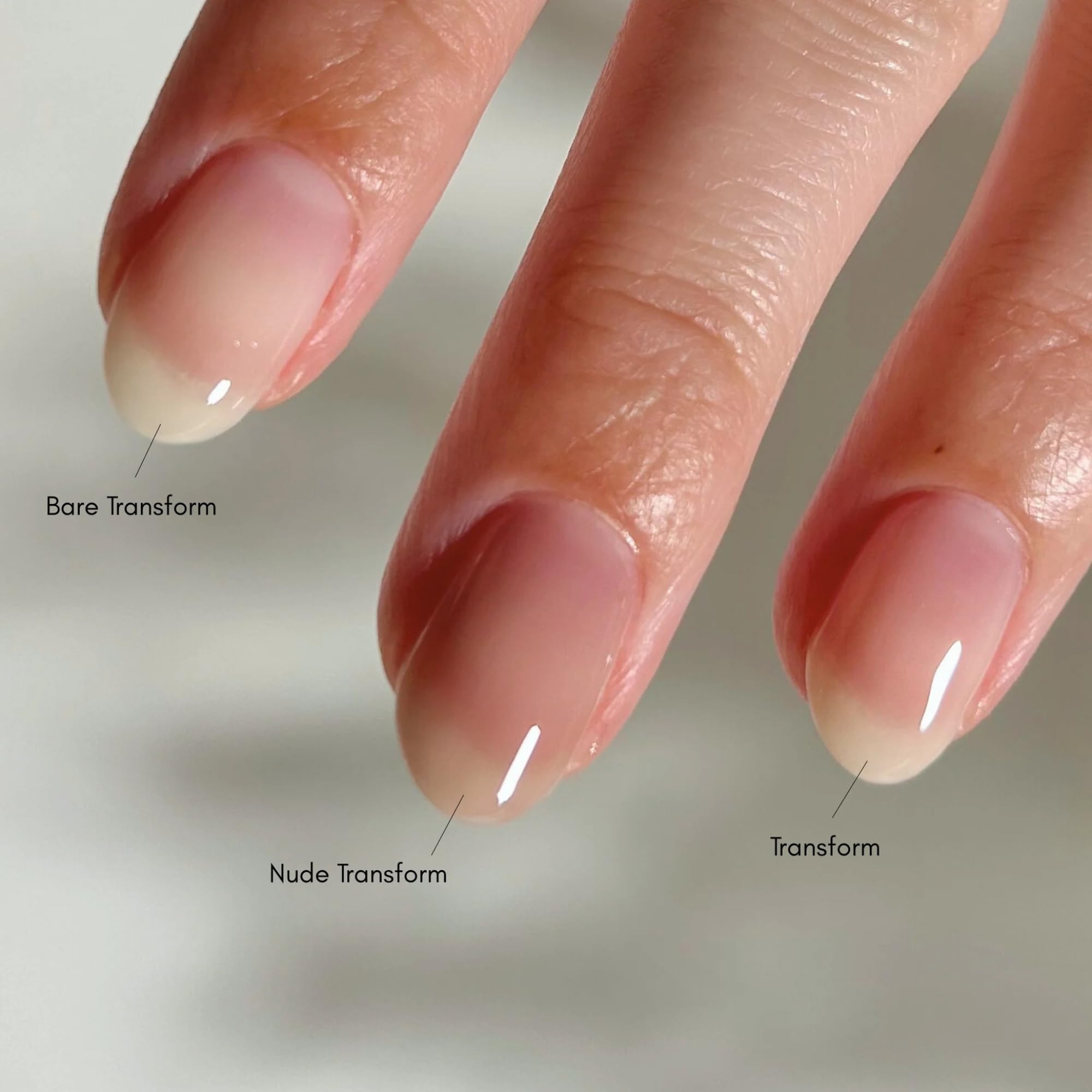 Dazzle Dry Transform Ridge Filler nails after, ready for lacquer