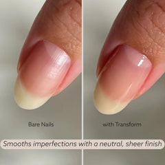 Dazzle Dry Transform Ridge Filler on nails before color creates a smoother surface