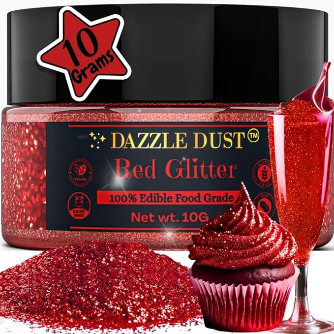 Dazzle Dust edible glitter cake decor adds shimmering sparkle to desserts