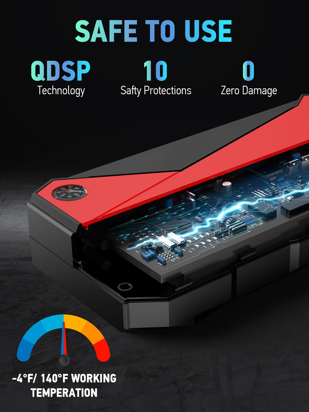 DBPOWER Peak 3000A package includes carry case and accessories
