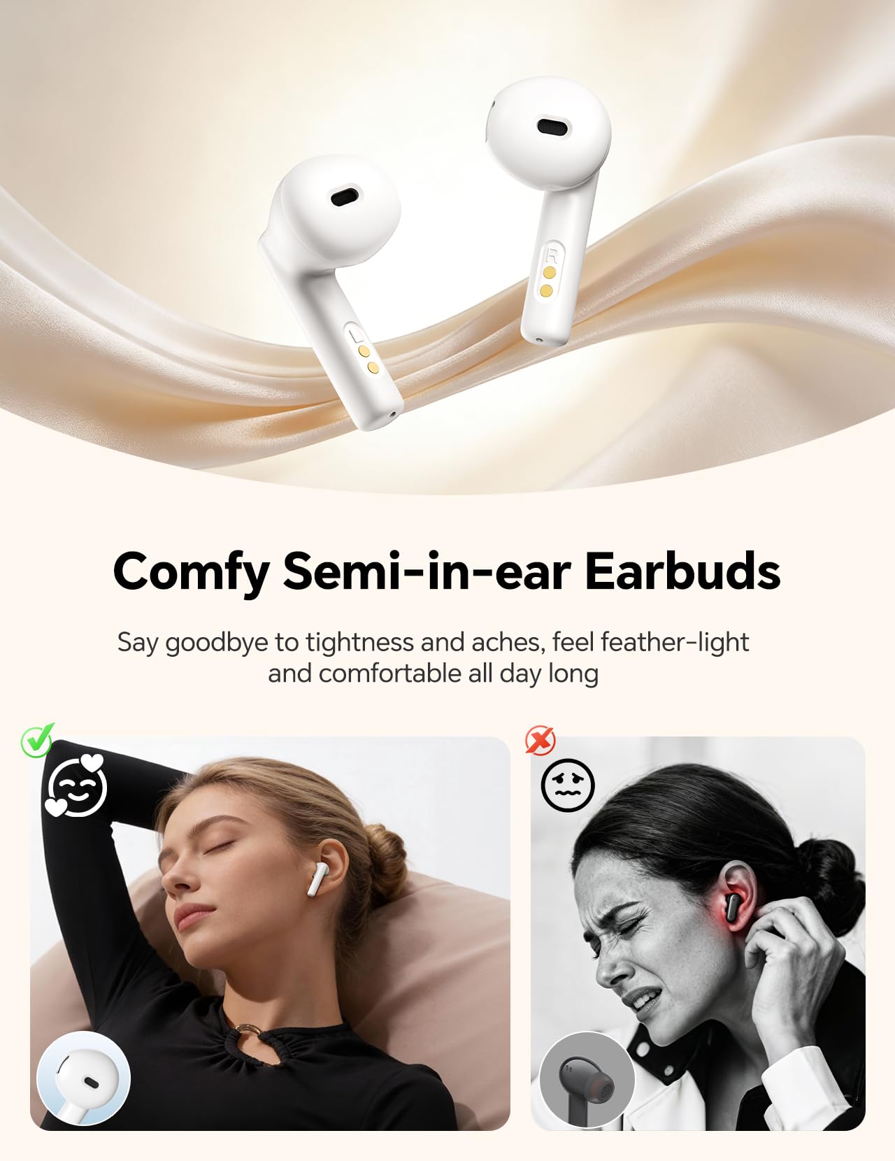 dbsono led-display earbuds clearly show charge status for reliable listening