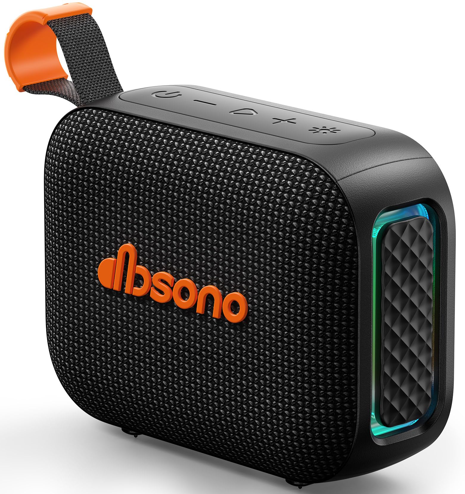 dbsono portable bluetooth speaker front view with powerful sound for outdoor adventures.