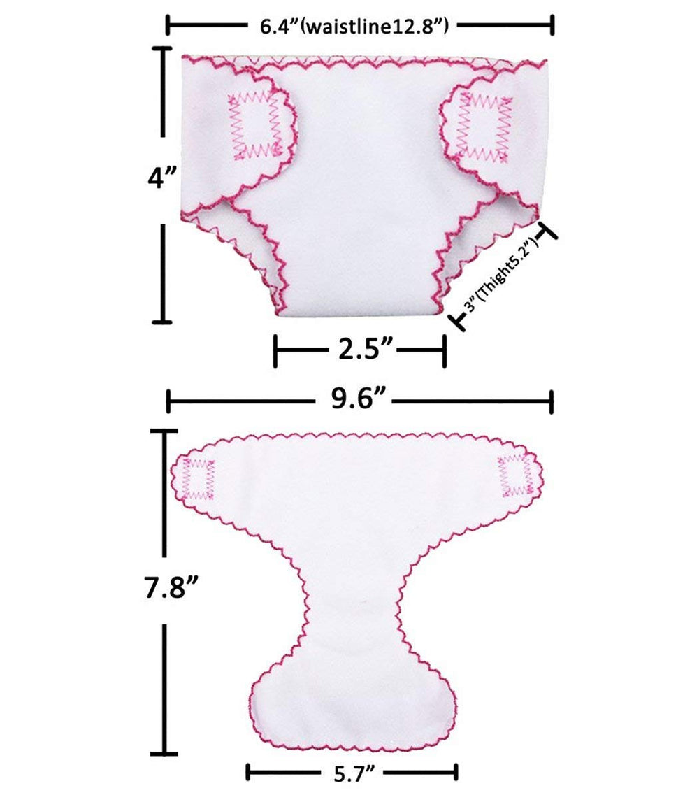 DC-BEAUTIFUL 14-18 inch doll diapers feel soft and durable for daily pretend play