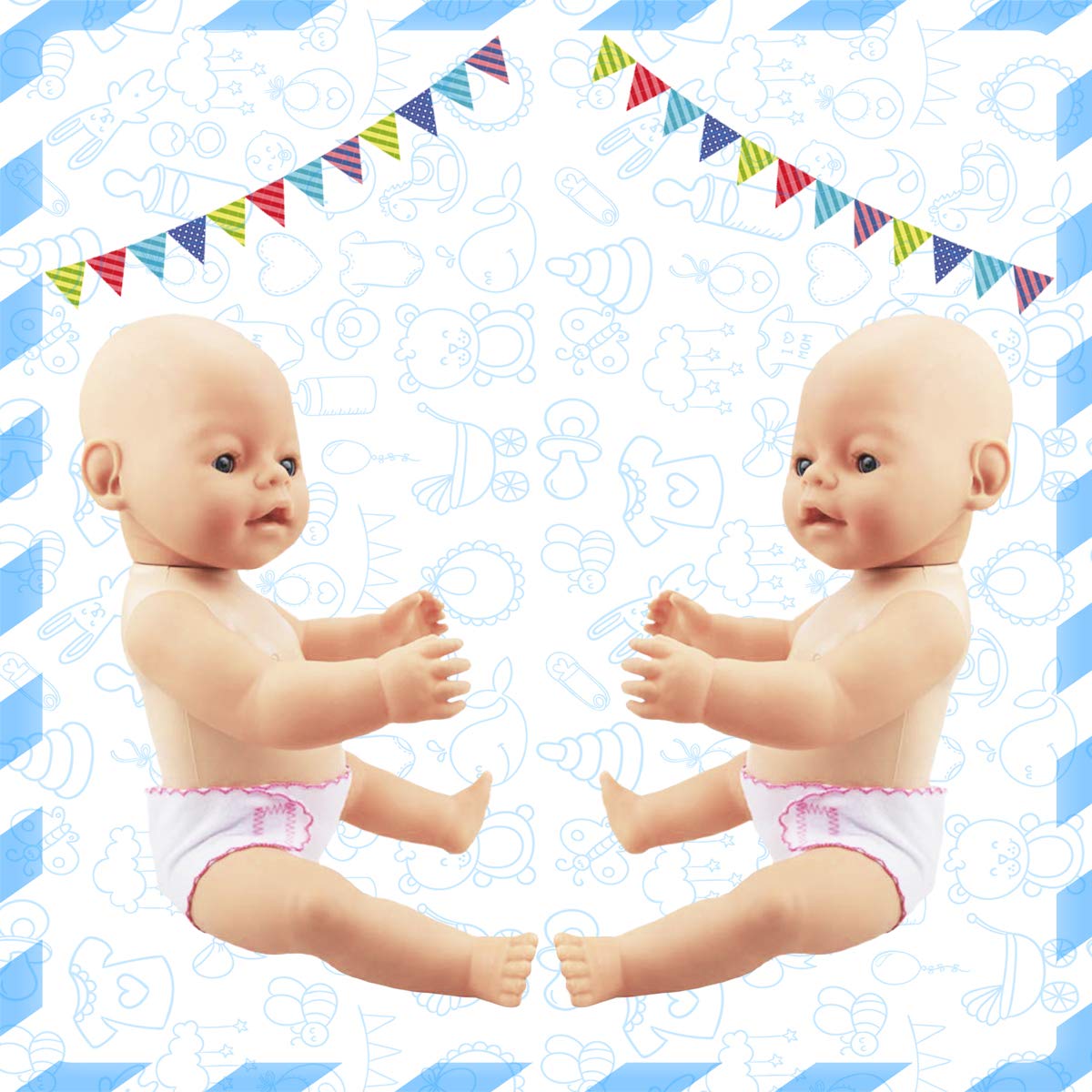 DC-BEAUTIFUL doll diapers with Velcro closures for snug adjustable wear
