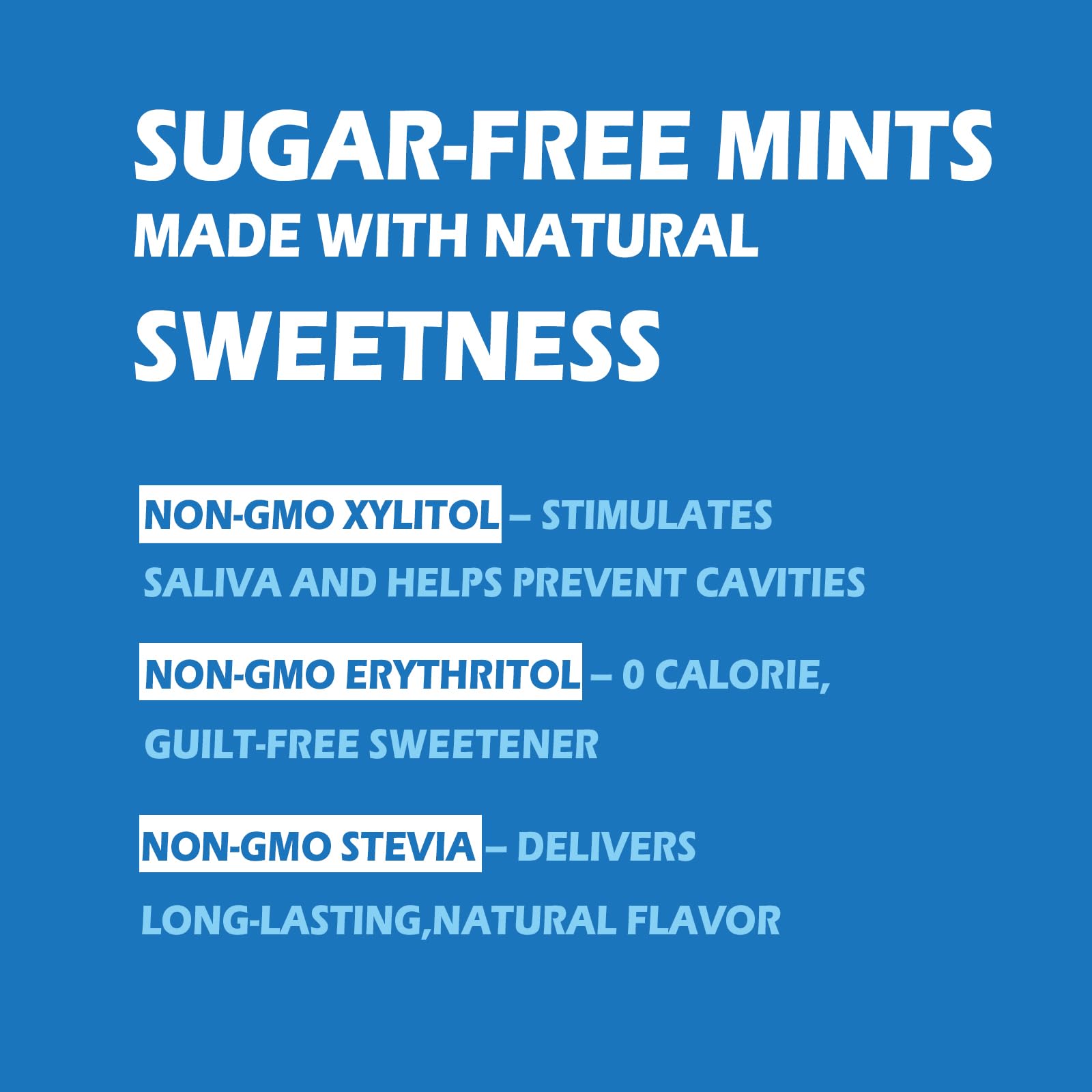 DC24 Daily Care Xylitol Mints packaging highlights sugar-free and clean ingredients