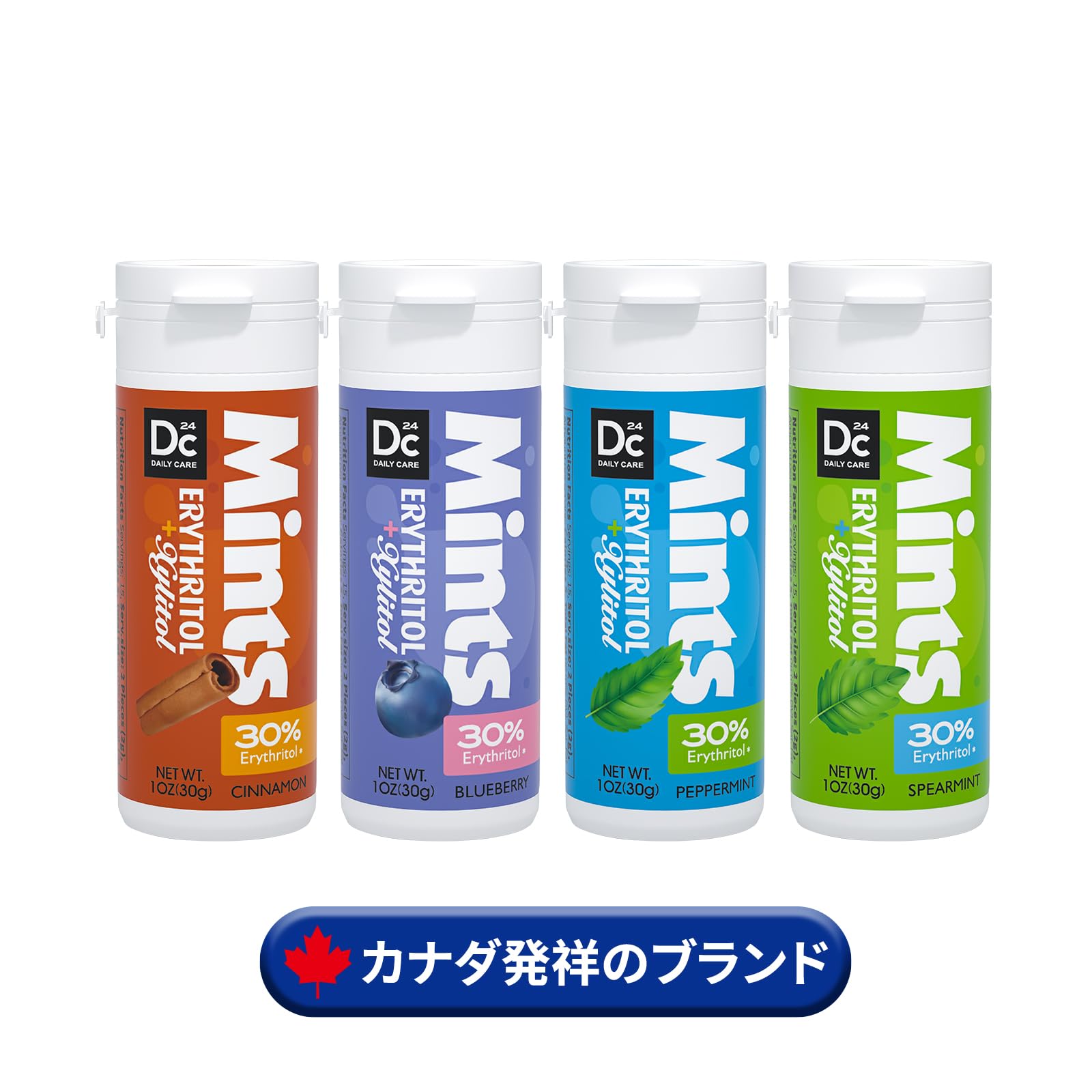Open tube pouring mints into palm for easy dispensing