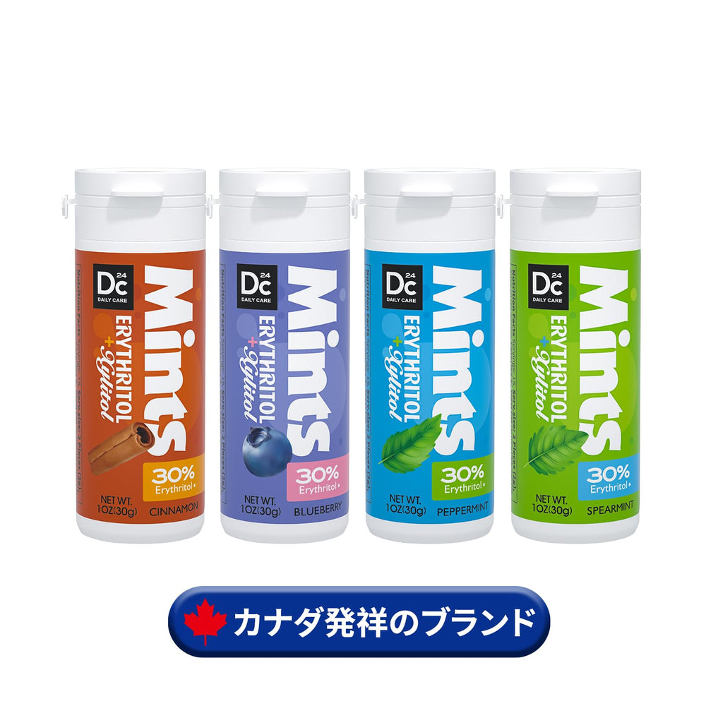 Open tube pouring mints into palm for easy dispensing