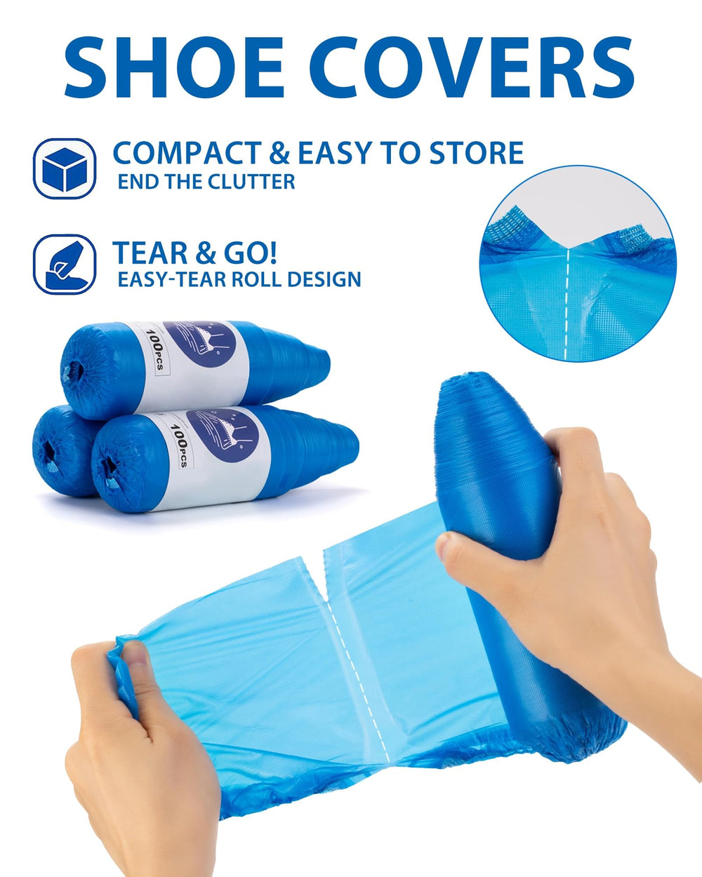 DclobTop premium CPE material shoe covers provide waterproof protection
