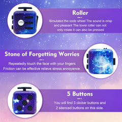 Dcoinc fidget cube button switch provides tactile feedback to ease nerves.