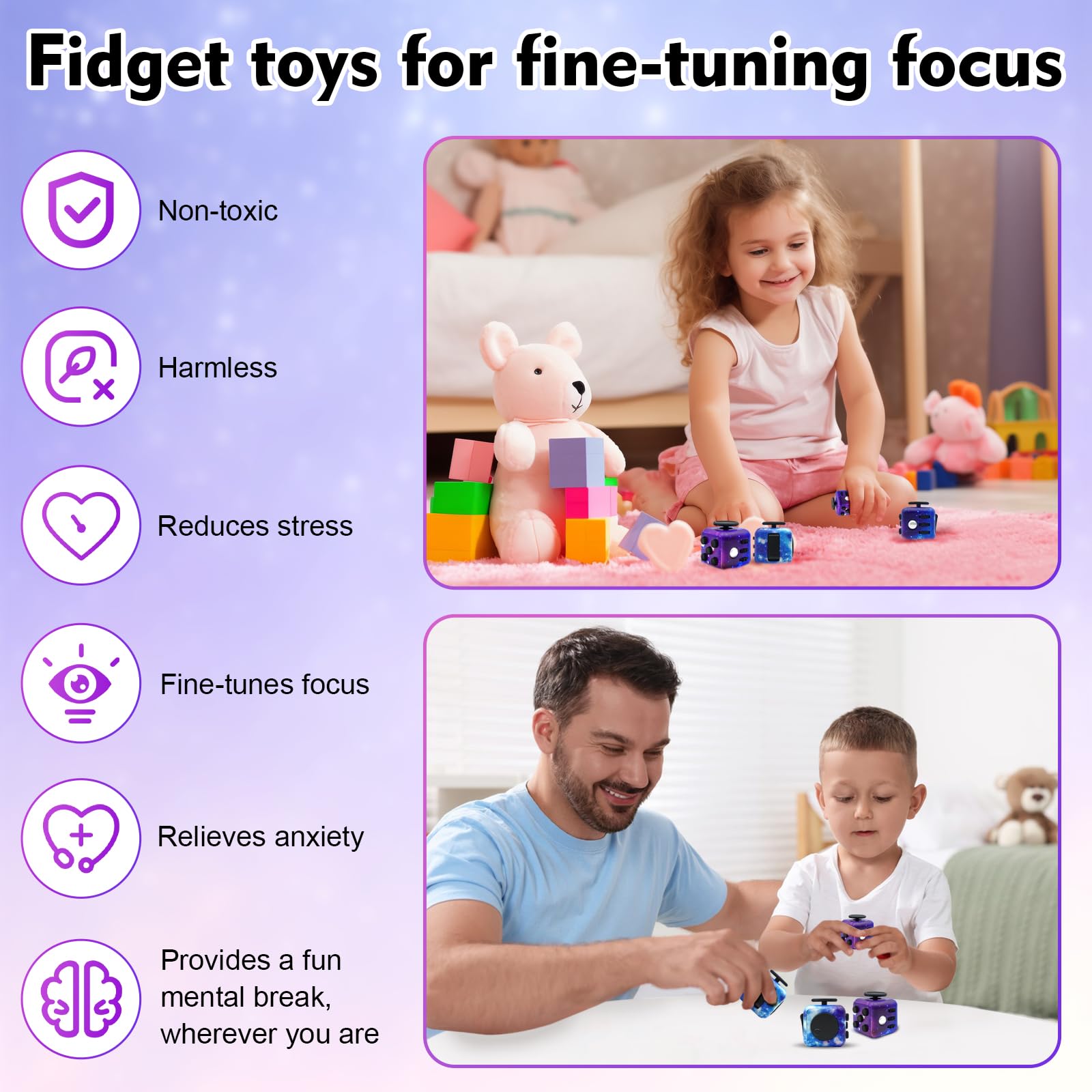 Dcoinc fidget cube roller track offers sensory distraction for ADHD-friendly focus.