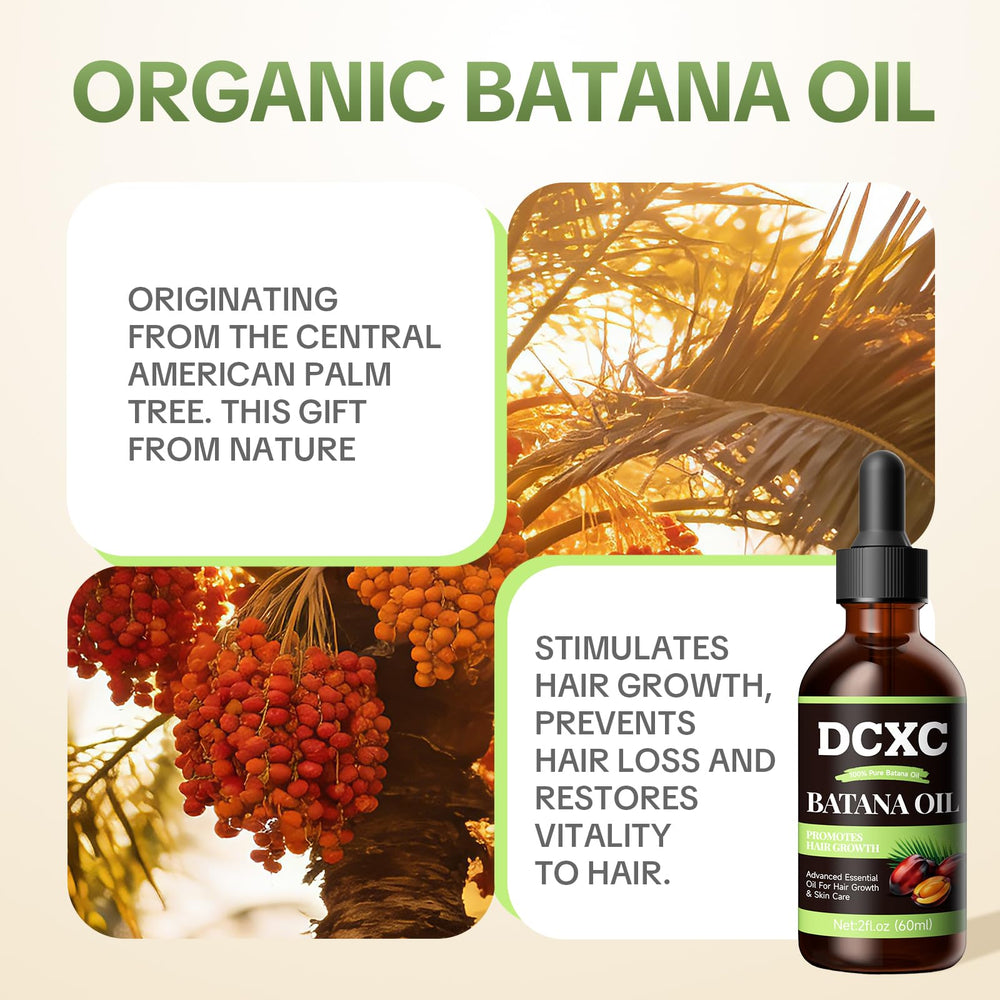 DCXC Batana Oil close-up highlights glossy, frizz-free strands.