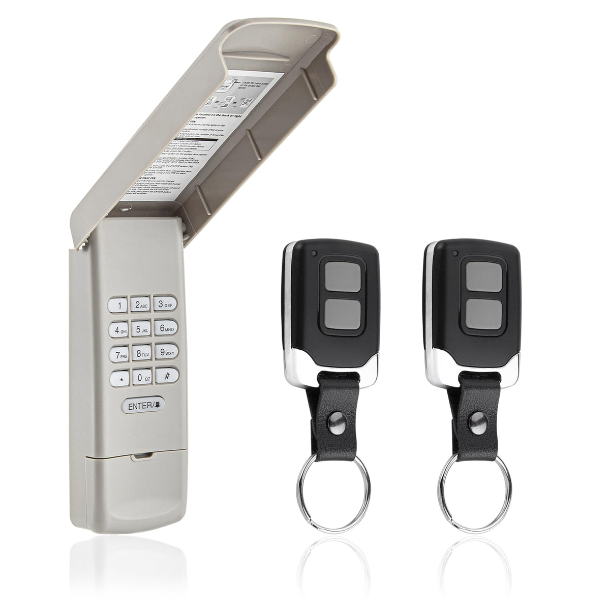 DDcafor garage keypad front view with backlit digits for night entry.