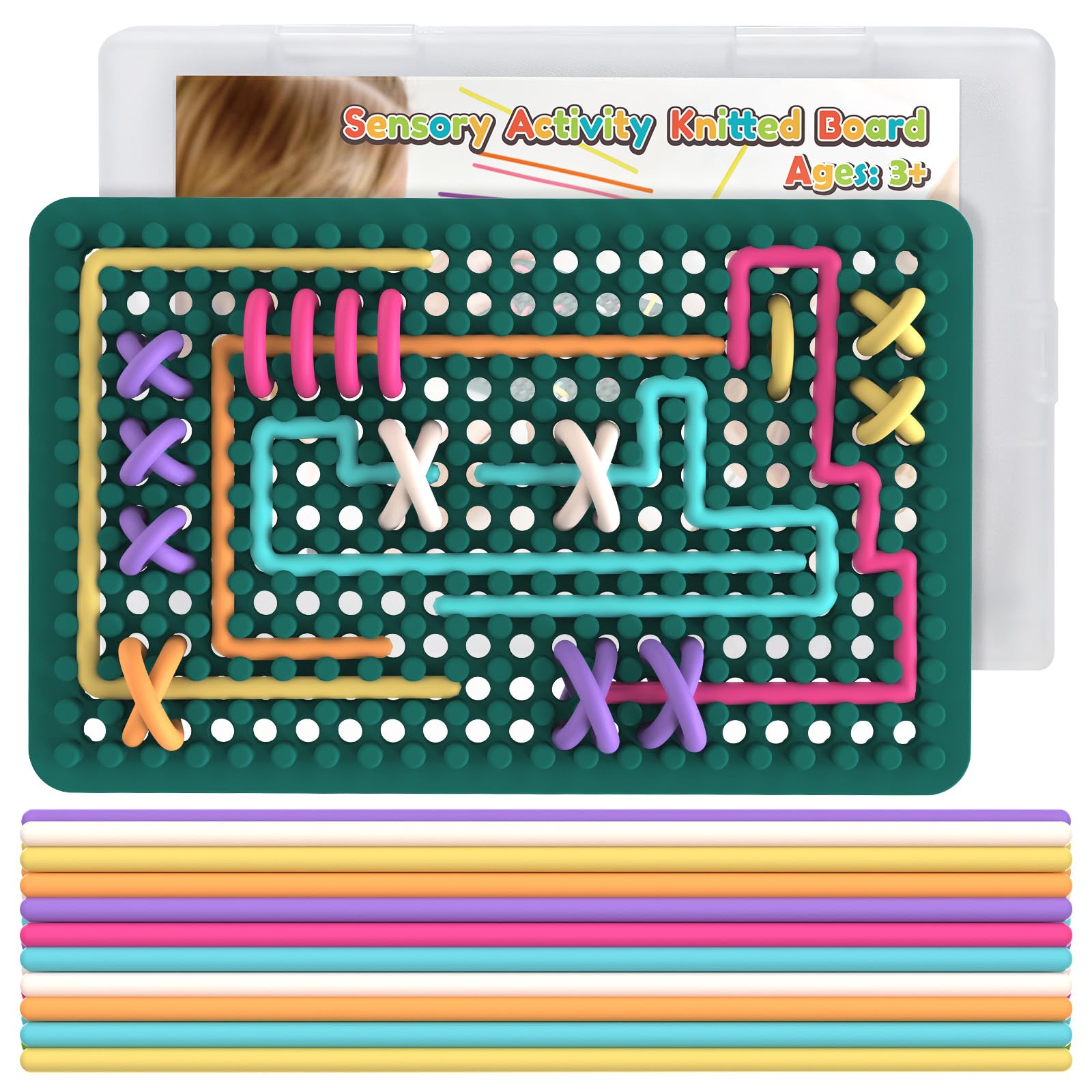 ddLUCK silicone fidget toy threads close-up for tactile engagement and fine motor practice