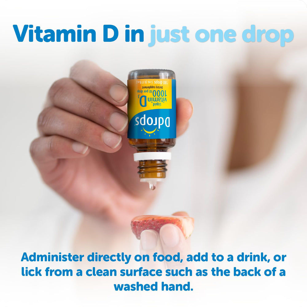 Ddrops Non-GMO certification visible on the bottle.
