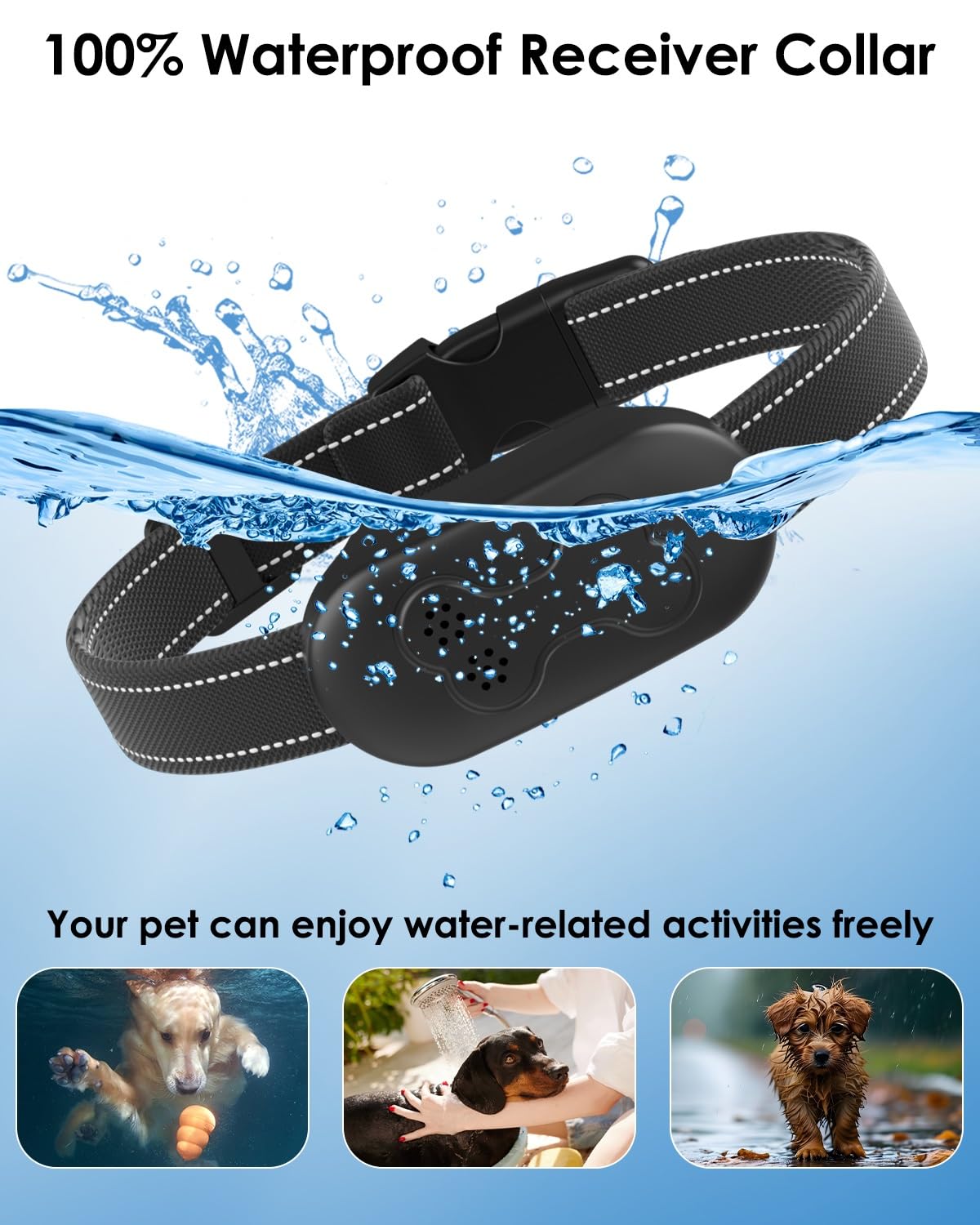 DDZ collar fits dogs from 10 to 120 pounds.