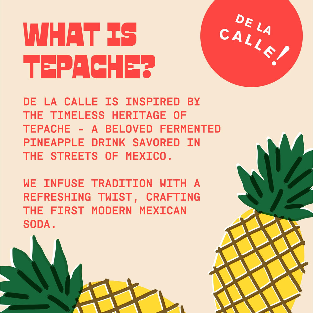 De La Calle Tepache Mixta display shows vibrant flavors.