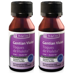 De La Cruz Gentian Violet bottle front view for first aid antiseptic.
