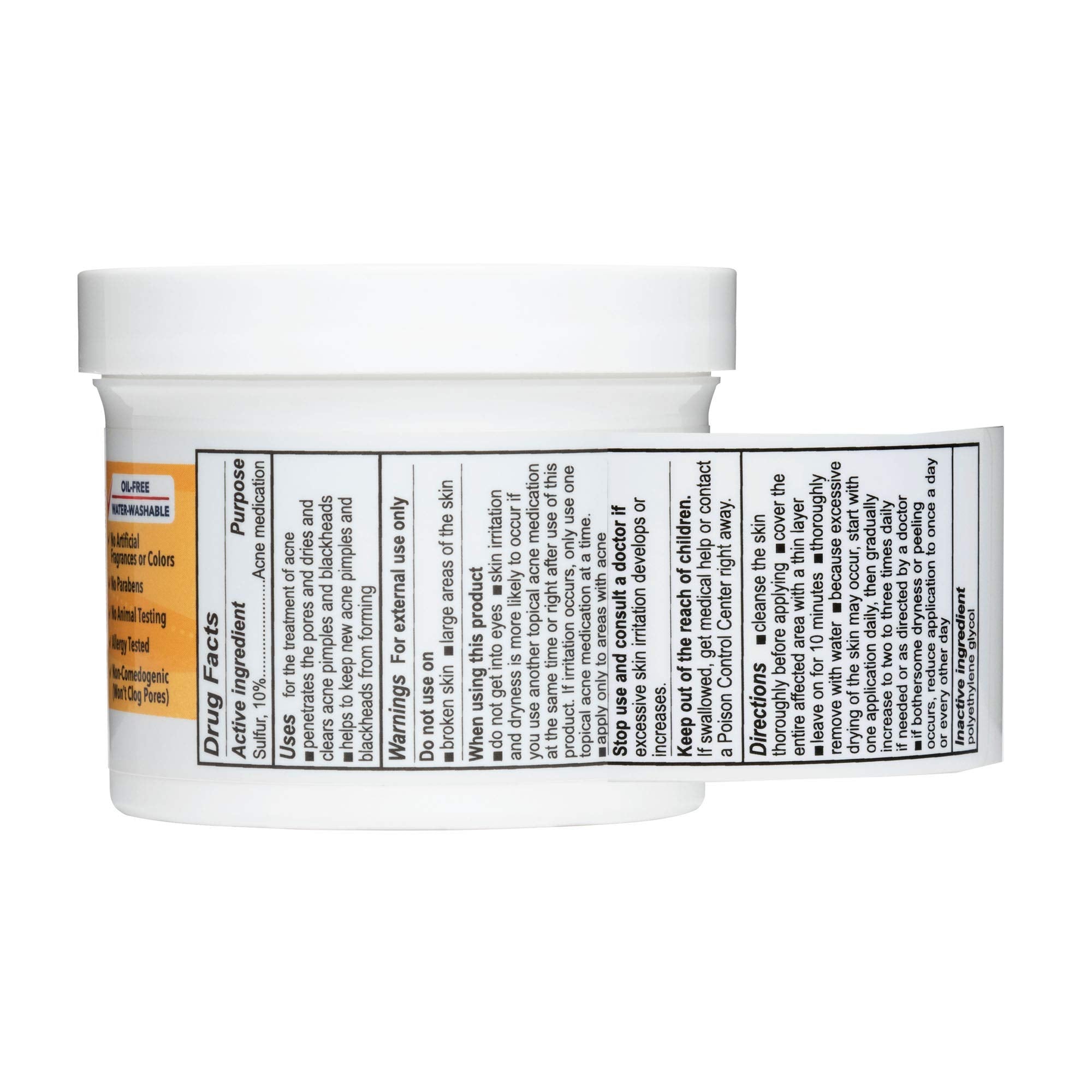 Travel-friendly packaging of De La Cruz Sulfur Ointment for blemish care.
