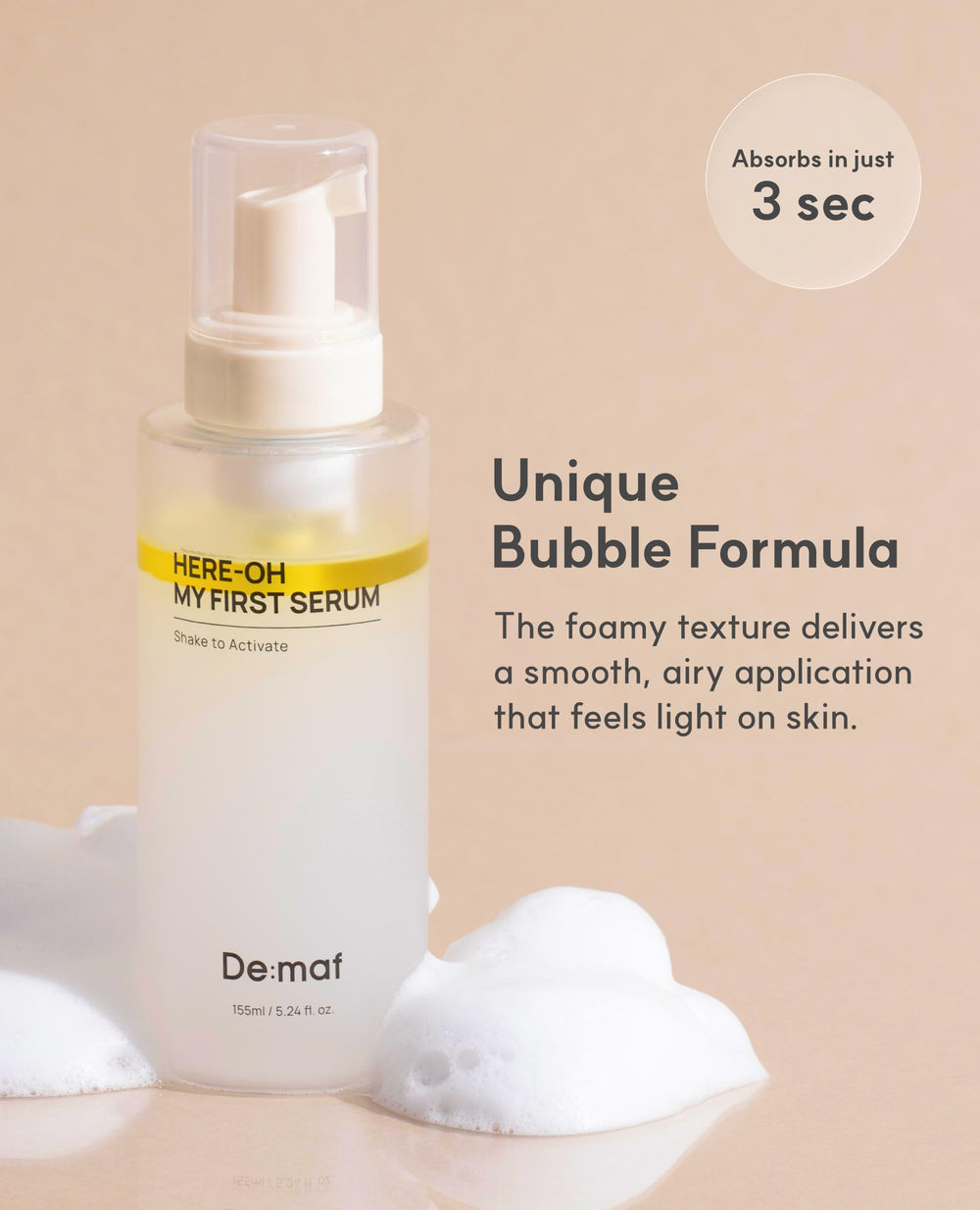 De:maf Here-Oh My First Hydrating Serum glass skin finish for dewy glow