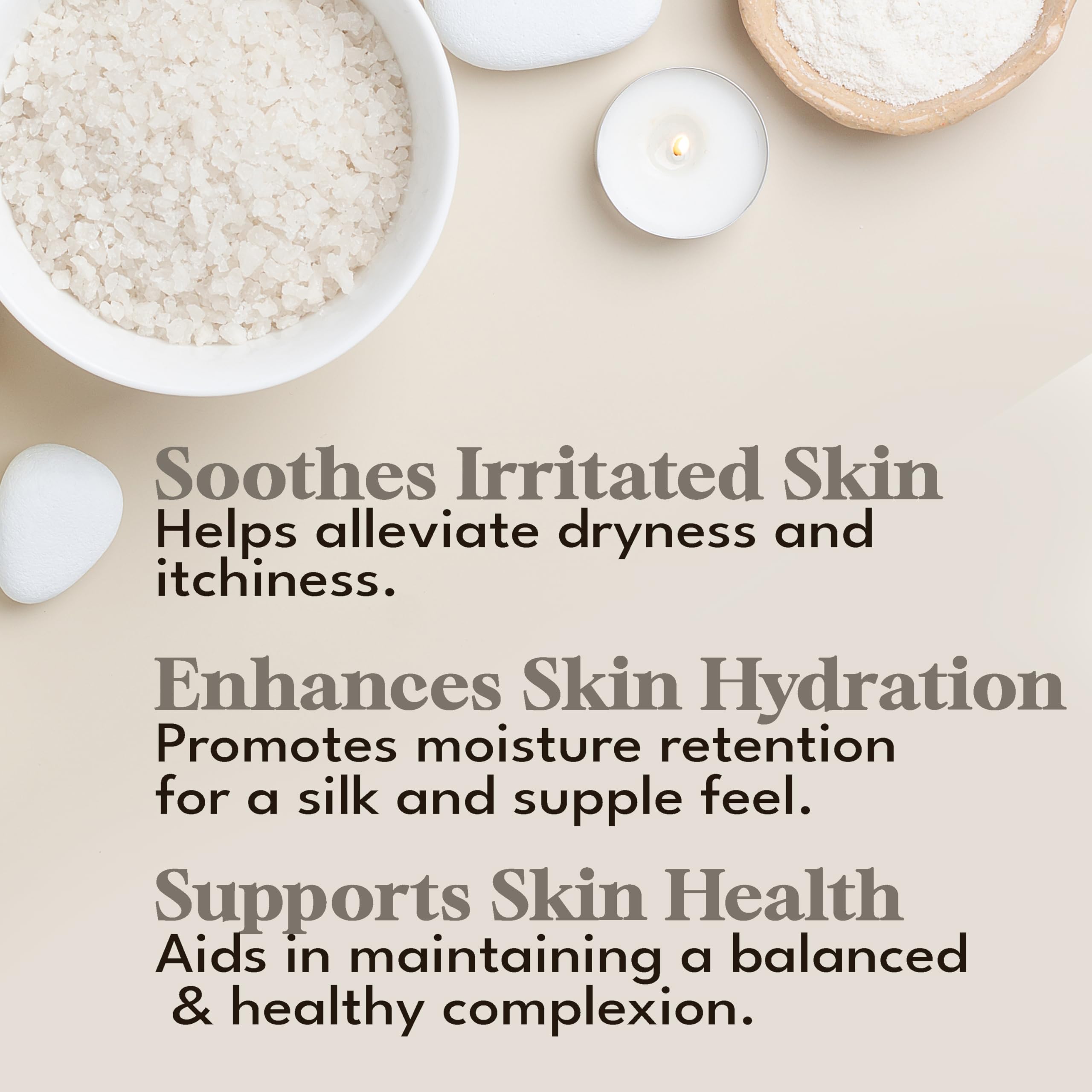 Magnesium-rich mineral crystals for relaxing bath